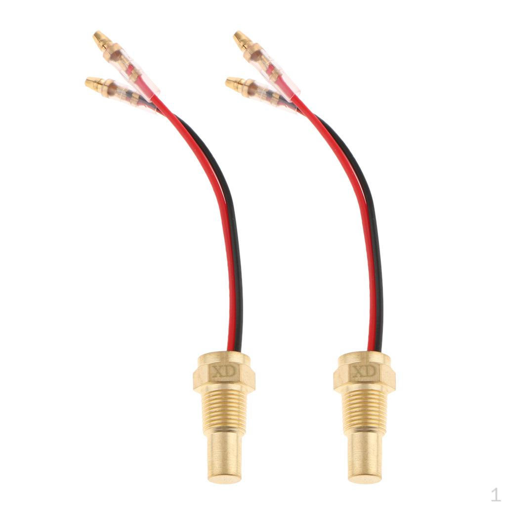 

2 шт. Автомобильный 12 В-24 В Датчик температуры воды 0 мм Головной штекер (желтый)