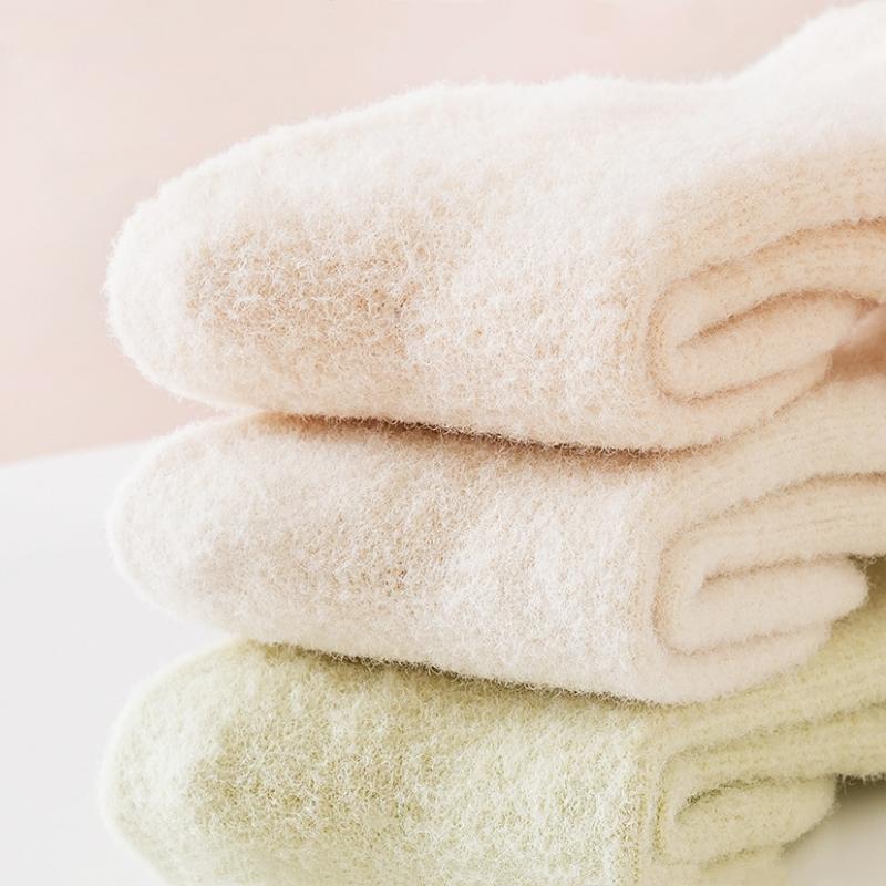 Baby Thickened Terry Socks For Girls Boys  Autumn Winter Newborn Warm Boneless Sock Cute Ear Candy Color Stockings 0-5Years