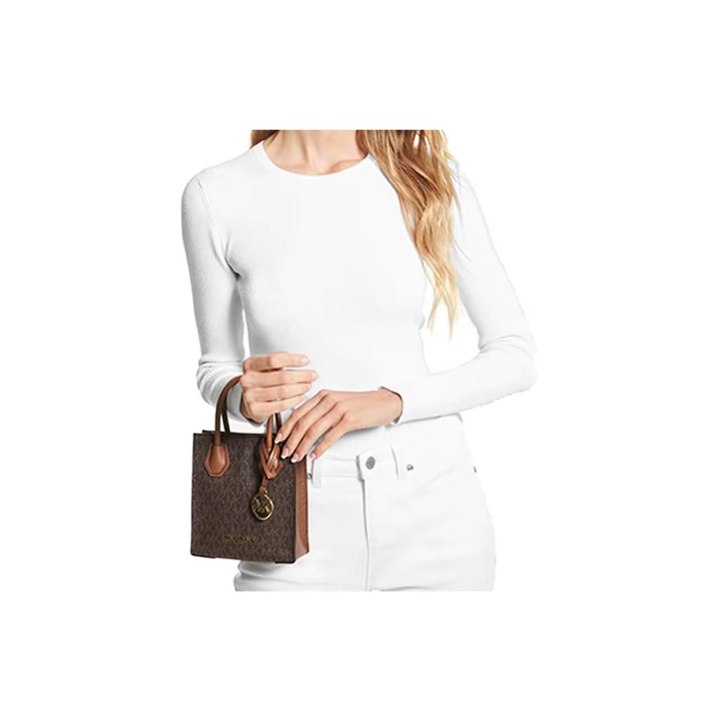 [Pre-Owned] Mercer Mini Brown Coated Canvas Monogram Crossbody Bag - New #V4HEPU