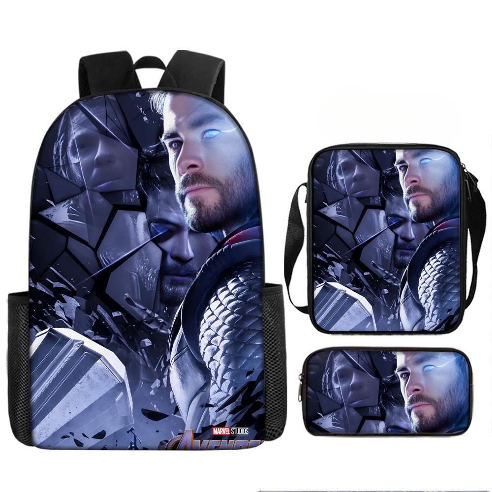 Printed Avengers The Backpack Set Oxford Fabric Pencil Case Essentials School