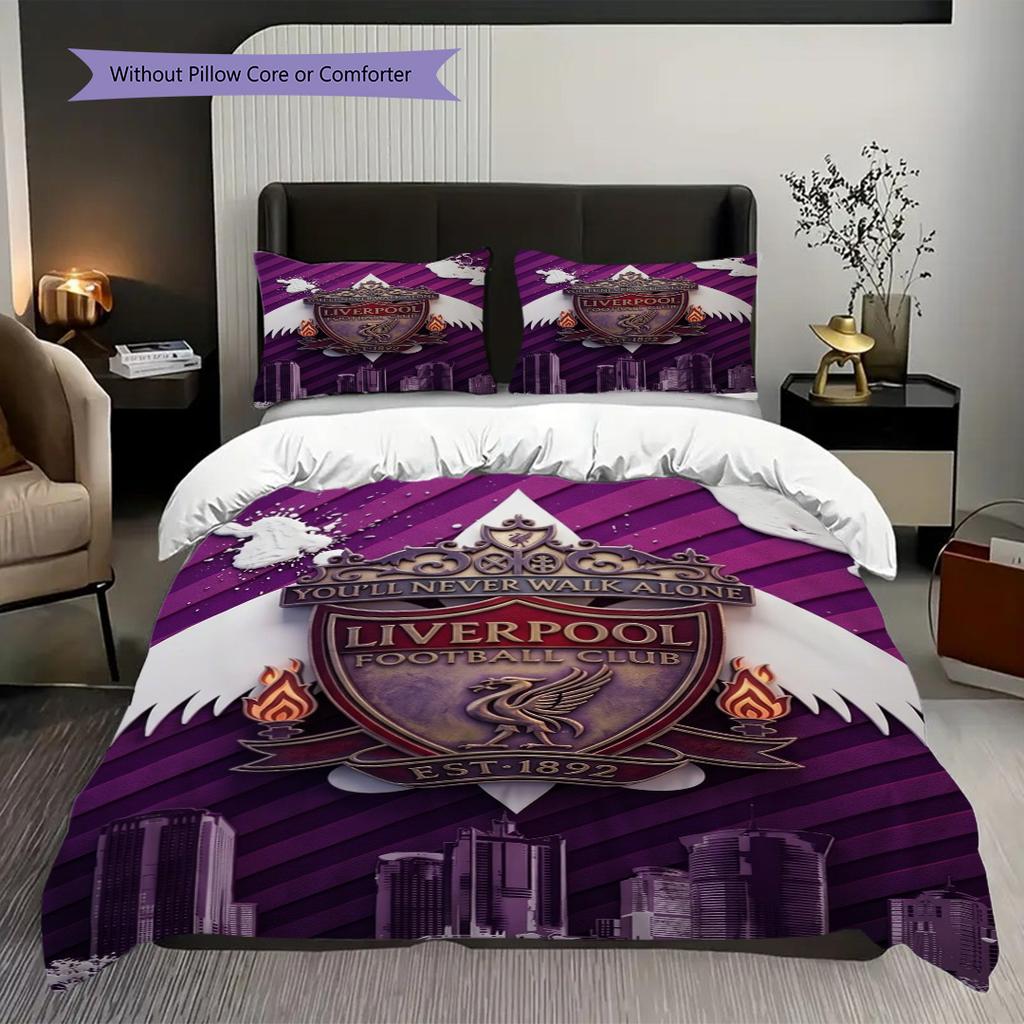 Liverpool Football Club Legacy Set Tre Pezzi (1 * copripiumino + 2 * federa, senza nucleo) Copripiumino e federa 2DFlat Morbidi e confortevoli