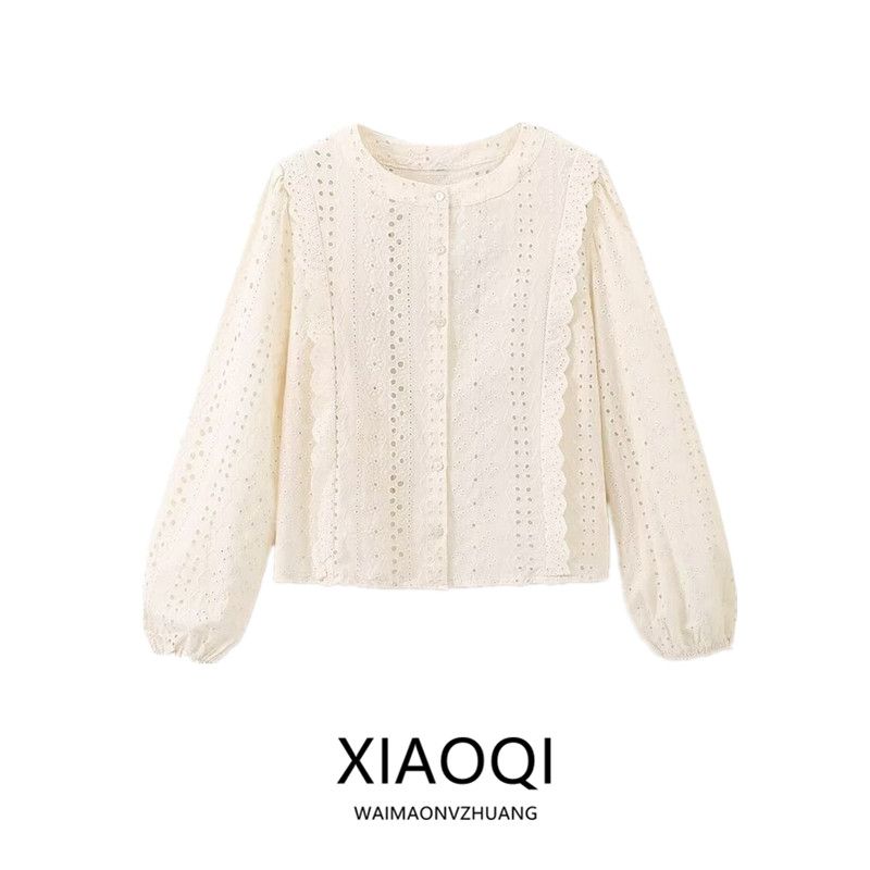 Fashion Style 2024 Summer New Women's Clothing Loose Easiest for Match Stylish Cut Out Embroider Tops 3304652