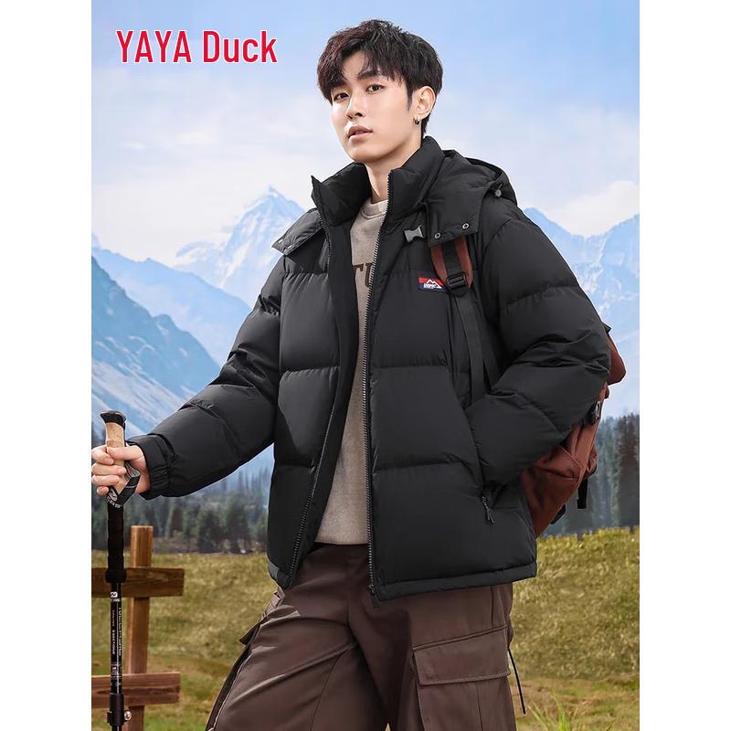 YAYA Men s Thickened Hooded Outdoor Down Jacket YE4B715553H M