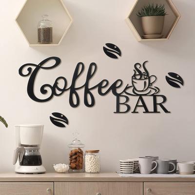 Metal Coffee Bar Coffee Bar Sign Rustic Wrought Iron Hanging Wall Decor Easy To Install Exquisite Workmanship