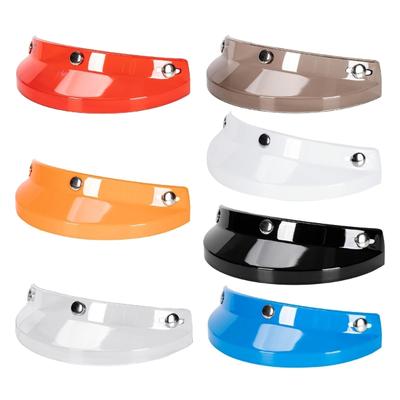 Visiera Antivento a 3 Bottoni a Pressione Lente Visiera Ribaltabile Parabrezza per Casco Moto Open Face Anti-UV Antiappannamento Universale