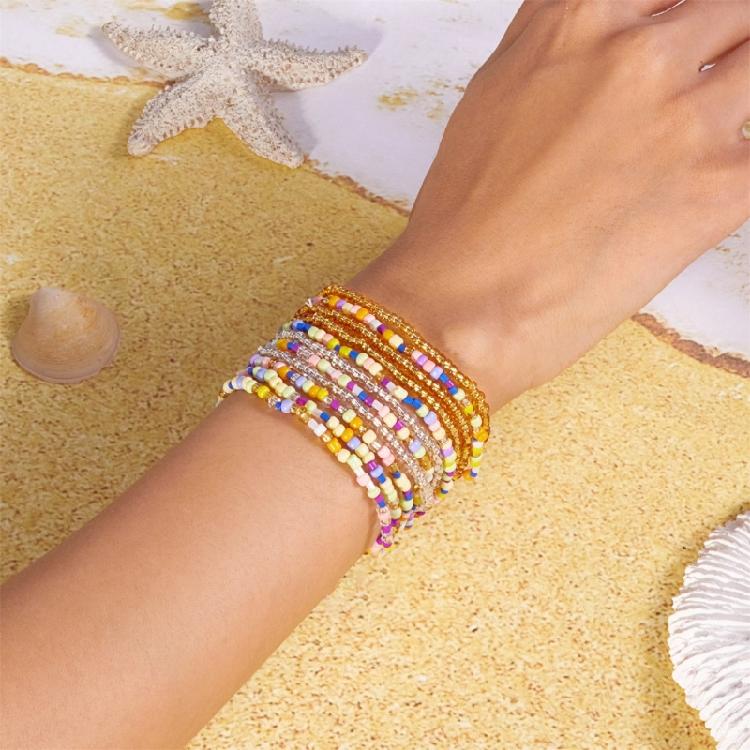Multilayer Bead Bracelet for Women Adjustable Bohemian Styles Jewelry Portable for Casual or Dresses Occasions
