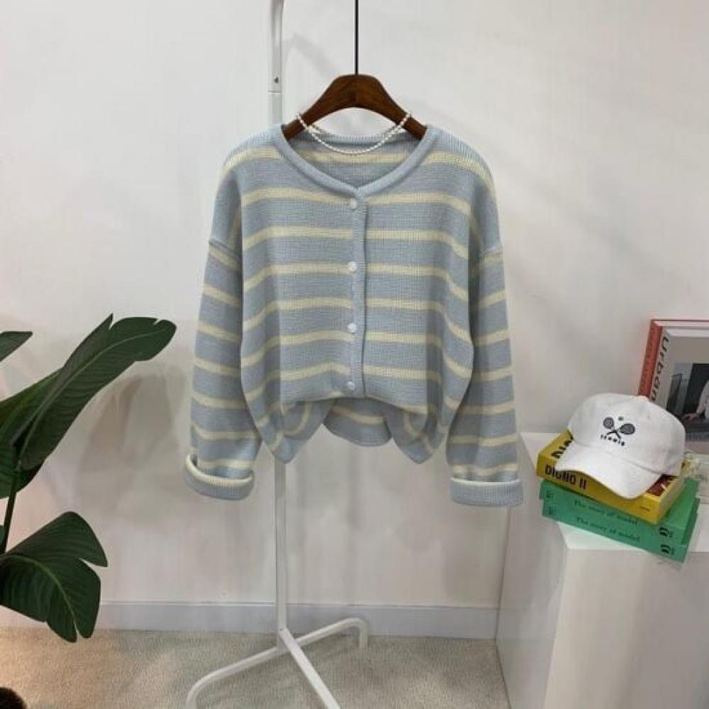 C S In The Room Women S Stripe Long Sleeve Knit Cardigan 3Color CShi2