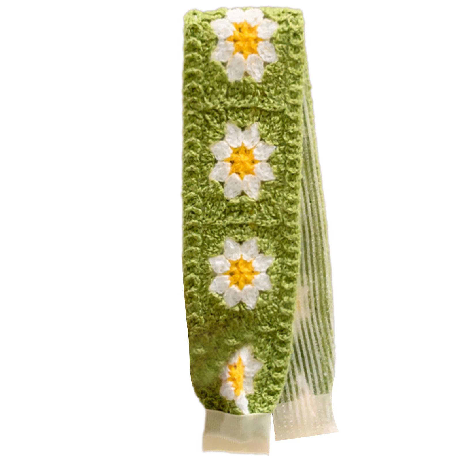 

Мягкая акриловая вязаная повязка на голову для взрослых с регулируемой вязаной цветочной повязкой для вышивки для любителей моды T5