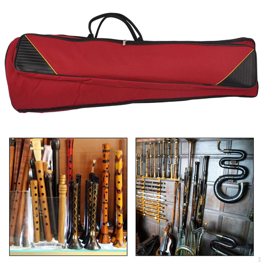 Adjustable Shoulder Strap Tenor Trombone Backpack, Padded Gig Bag for Bass