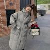 2022 New Fashion Women Winter Parka Long Style Thickened Hooded Cotton Jacket Over Knee Coat