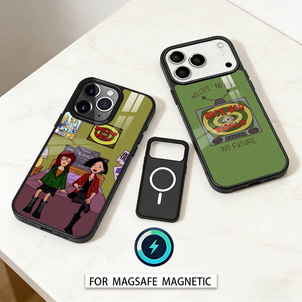 Vintage Cool D-Daria Cartoon Girl Phone Case For iPhone 17,16,15,14,13,12,Pro,Max For Magsafe Magnetic Wireless Charging