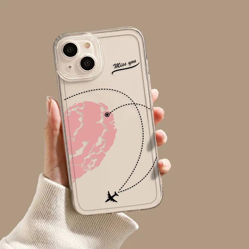 Airplane Love Heart Case For Infinix Note 40 Pro Zero 30 4G Hot 30i 40i Smart 8 Tecno Spark 10 20 Pro Cover Soft Silicone Funda