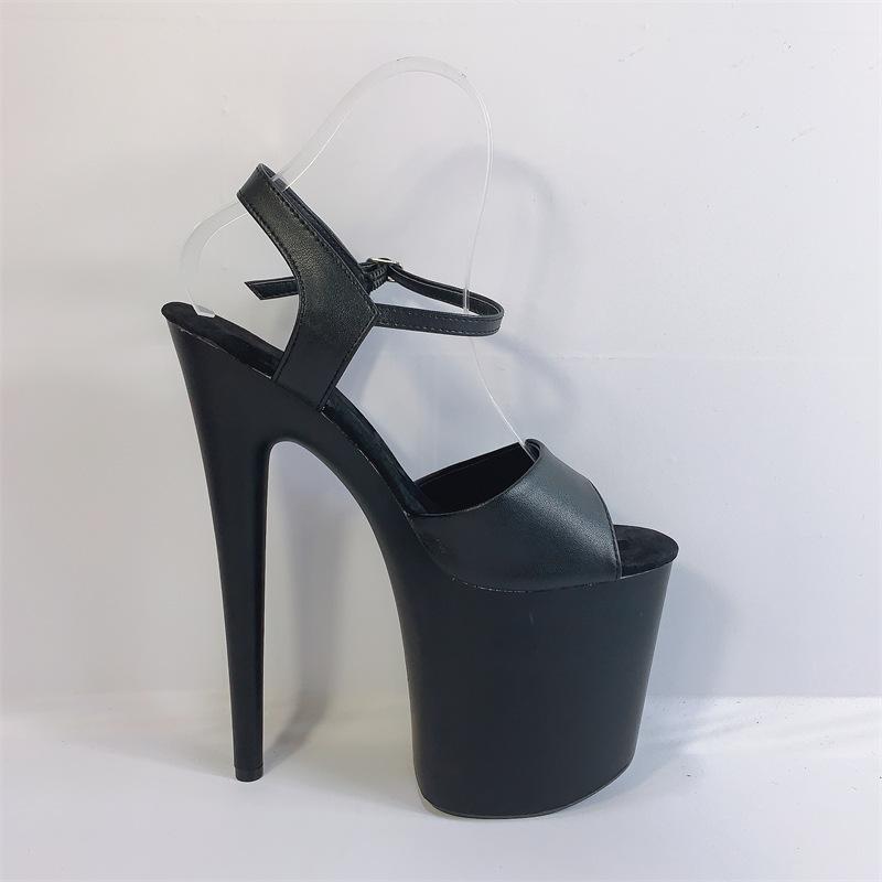 Damen High Heel Sandalen Lackleder Dünne Ferse Fischmaul High Heel Tanzsandalen 20cm Höhe 10cm Plateau YKC