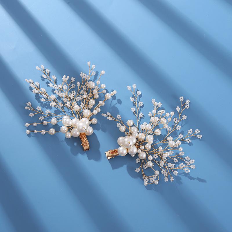 Podoabă de cap de mireasă coreeană ac de păr zână din cristal lucrat manual nuntă accesorii de păr de lux iarnă pană pereche clip lateral