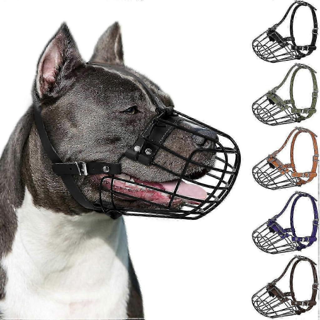 Metal Basket Dog Muzzle for Pitbull Amstaff Staffordshire - Breathable