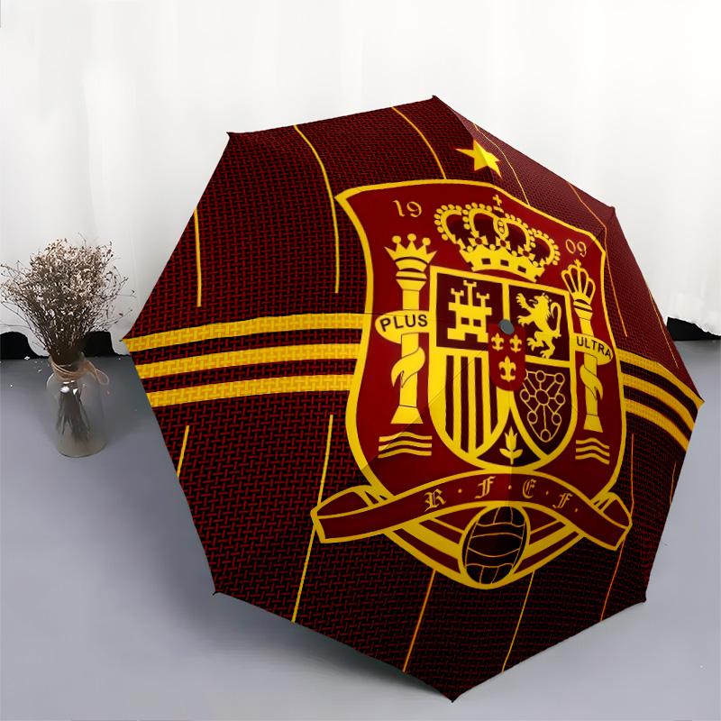 Spain National Football Teampattern, automatic folding umbrella, portable and foldable design, 8 ribs, a Christmas or birthday gift.
