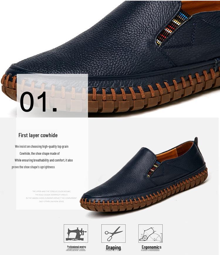 Herren Übergröße Formelle Leder Slipper Loafers - Grenzüberschreitende Lässige Rindsleder Slipper