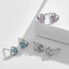 Spot Love Cat Paw Small Stud Earrings Creative Dog Footprint Zircon Earrings Girls Jewelry