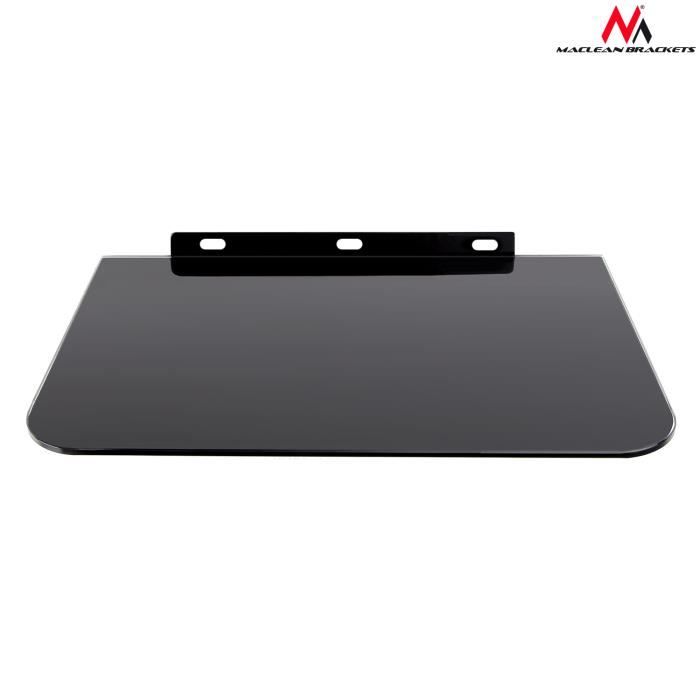 Support pour équipement RTV - Maclean - MC-738 - Verre trempé - Charge max 10 kg - Noir