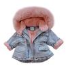 Winter Baby Girl Denim Jacket Plus Velvet Warm Thick Toddler Girl Outerwear Coat Kids Infant Girl Parka