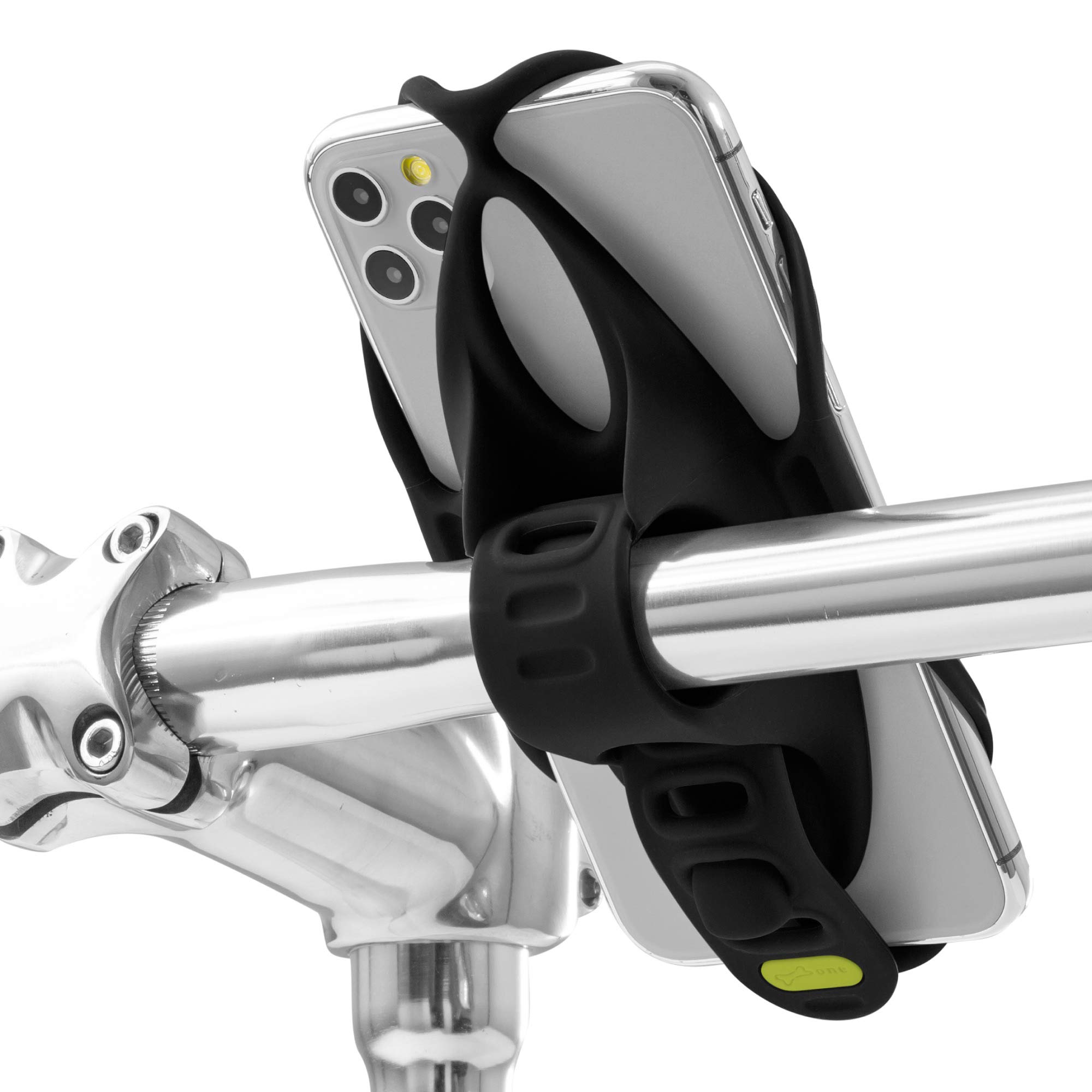 

Bone Bike Tie 4 Bicycle Phone Easy Compatible with iPhone 15 15 15 Pro Vertical Black Mount, Silicone, Anti-Vibration, Vibration-Absorbing,