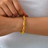 Simple Stainless Steel Rectangular Corner Chain Gold Bracelet Ladies 2523