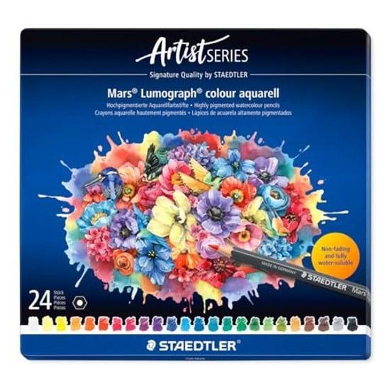 Stäedler Colored Pencils Mars Lumograph Watercolor 24 Color Set 104 M24