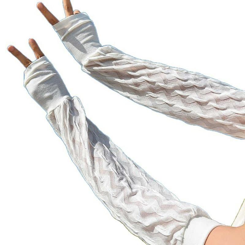 New Ice Sleeve Women's Sun Protection Loose and Enlarged Outdoor Cycling Ice Thread Arm Protection Sun Protection Sleeves