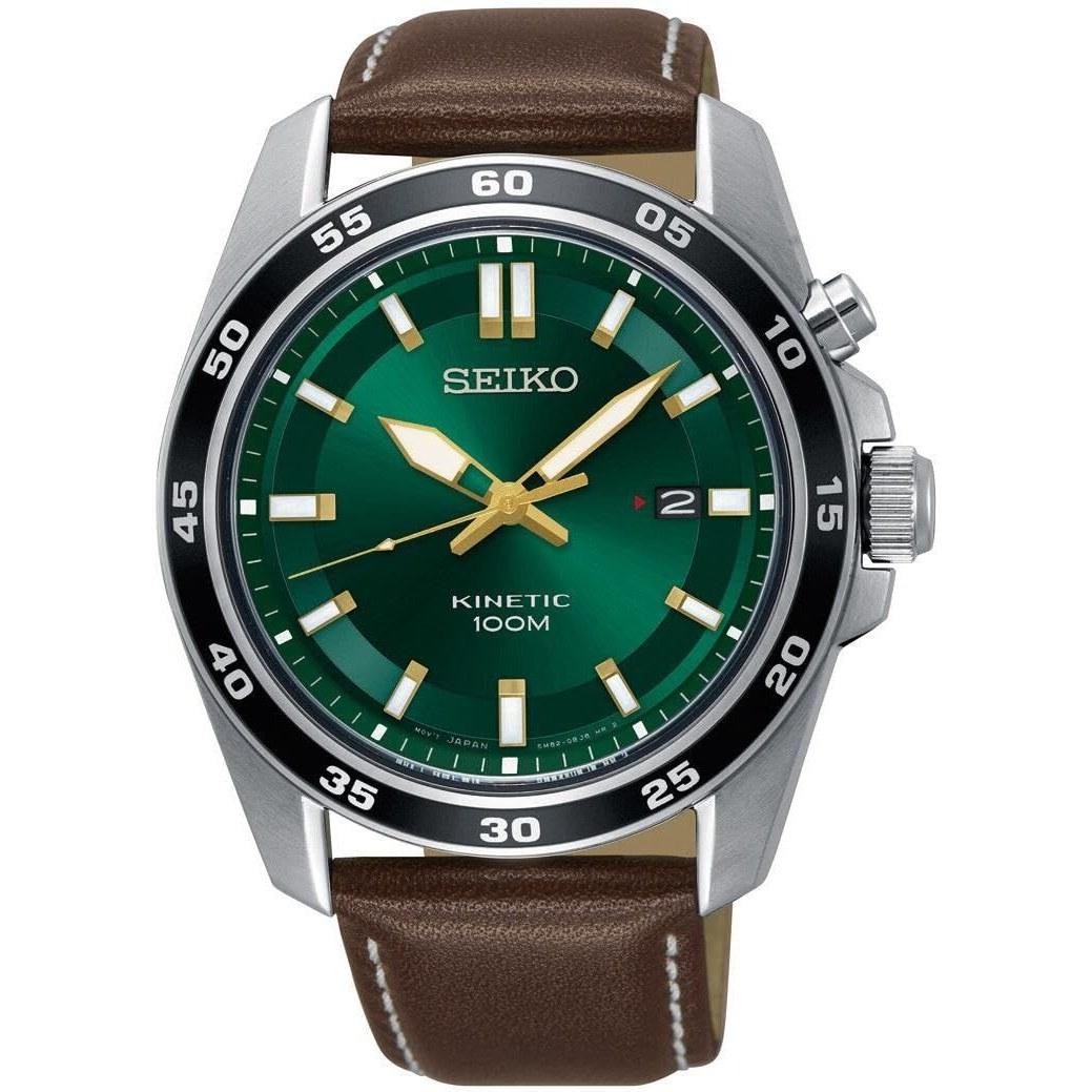 SEIKO pulkstenis KINETIC SKA791P1 vīriešu zaļa