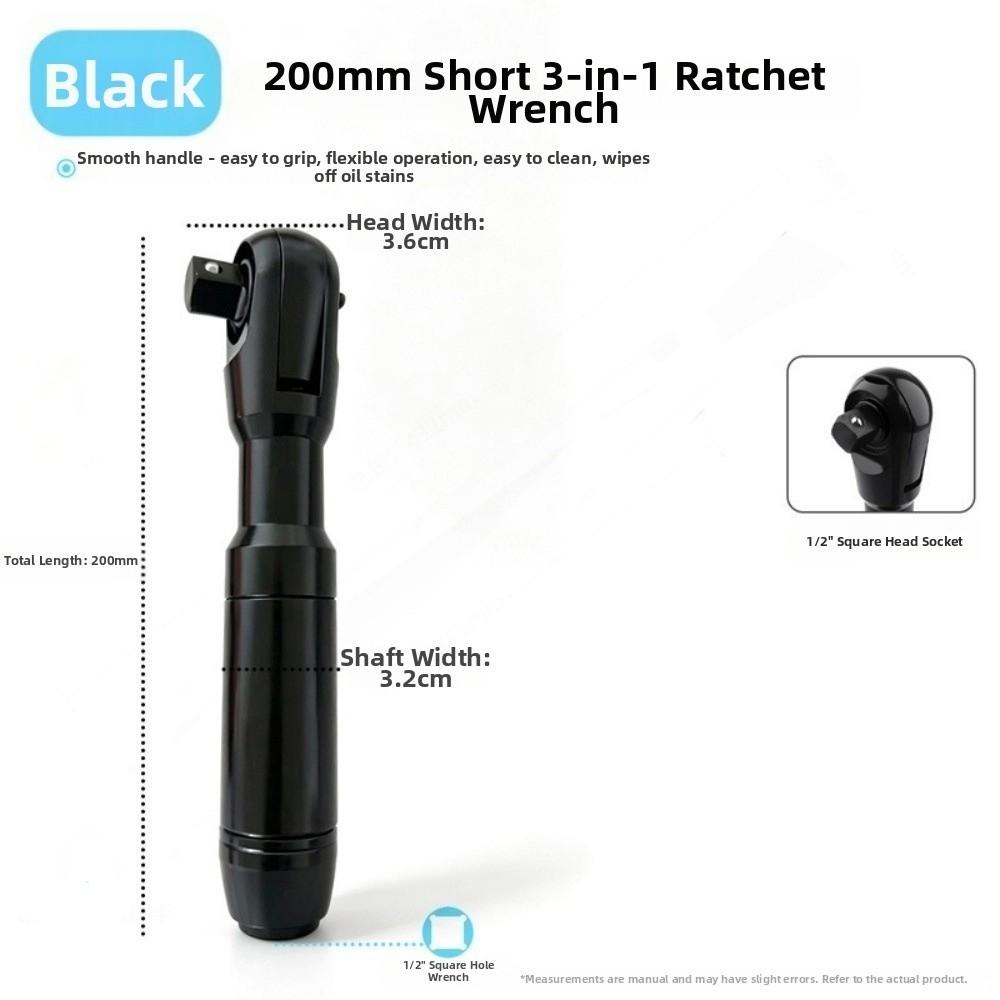 3-in-1 Function Socket Wrench Short Handle Garage Tool New Ratchet Wrench Automotive Repair