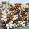 126 Stück Kaffeebraune Latexballons Retro Avocadogrün Hautfarbe Ballons für Babyparty Geburtstagsfeier Globos Zubehör