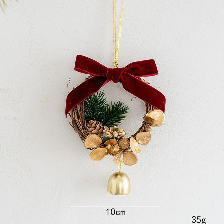 Christmas Jingle Bells Door Hanger Decor Butterfly Knot Pinecone Wreath Pendant Ornament Christmas Gift Home Decoration