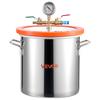 11.36 L Vacuum Chamber with Pump, 3.5 CFM 99 L/min, Single Stage Vacuum Pump, Stainless Steel Degassing Chamber Kit, Tempered Glass Lid, 1.5 M Hose,