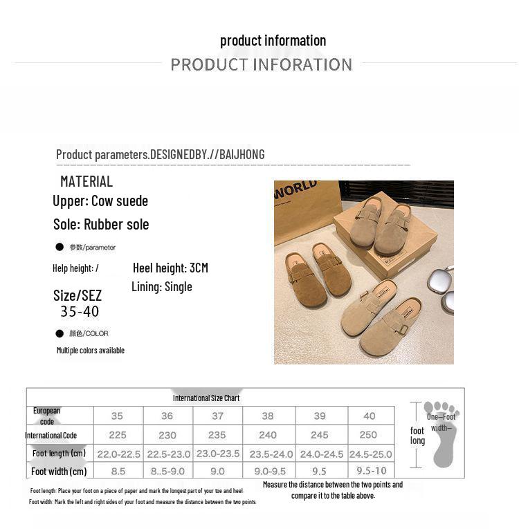 2024 Women's Fleece Half-Slippers: Closed-Toe Flat Birkenstock Style, Perfect for Pregnant Women & Outdoor Wear