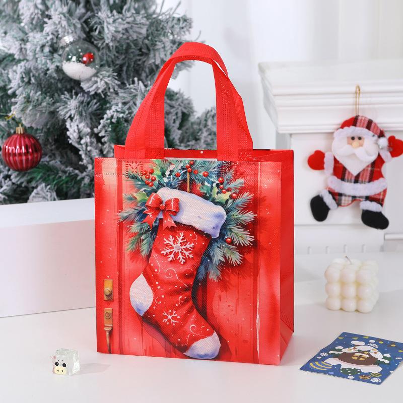4Pcs Christmas Gift Bag Santa Non-Woven Bag Christmas Decorations For Home 2025 Xmas Navidad Noel Gifts  Year Packaging Bag