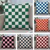 Checkerboard Plaid Cushion Cover Soft Plush Fabric DoubleSided Printed Sofa Cushion Cover for All Seasons Home Decor Gift