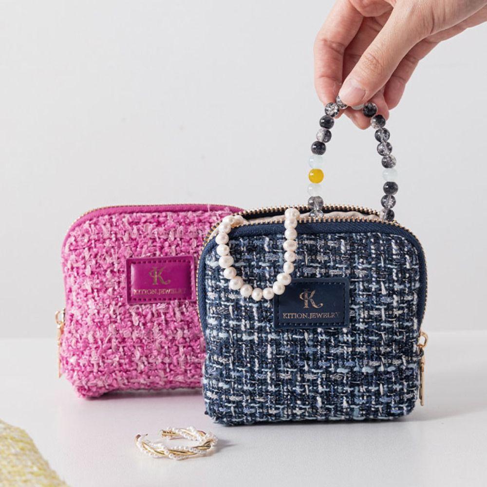 Multi-layer Jewelry Packing Bag Bracelet Necklace Velvet Jewelry Holder Jewelry Storage Bag  Travel