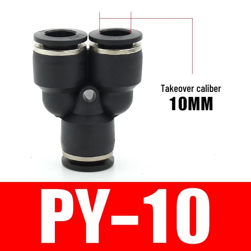 PU Pneumatic Quick Connect Air Hose Fittings, Straight & Three-Way, Sizes: 4/6/8/10/12/16mm