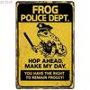 Vintage Police Frog Metal Wall Sign, Funny Bar Decor