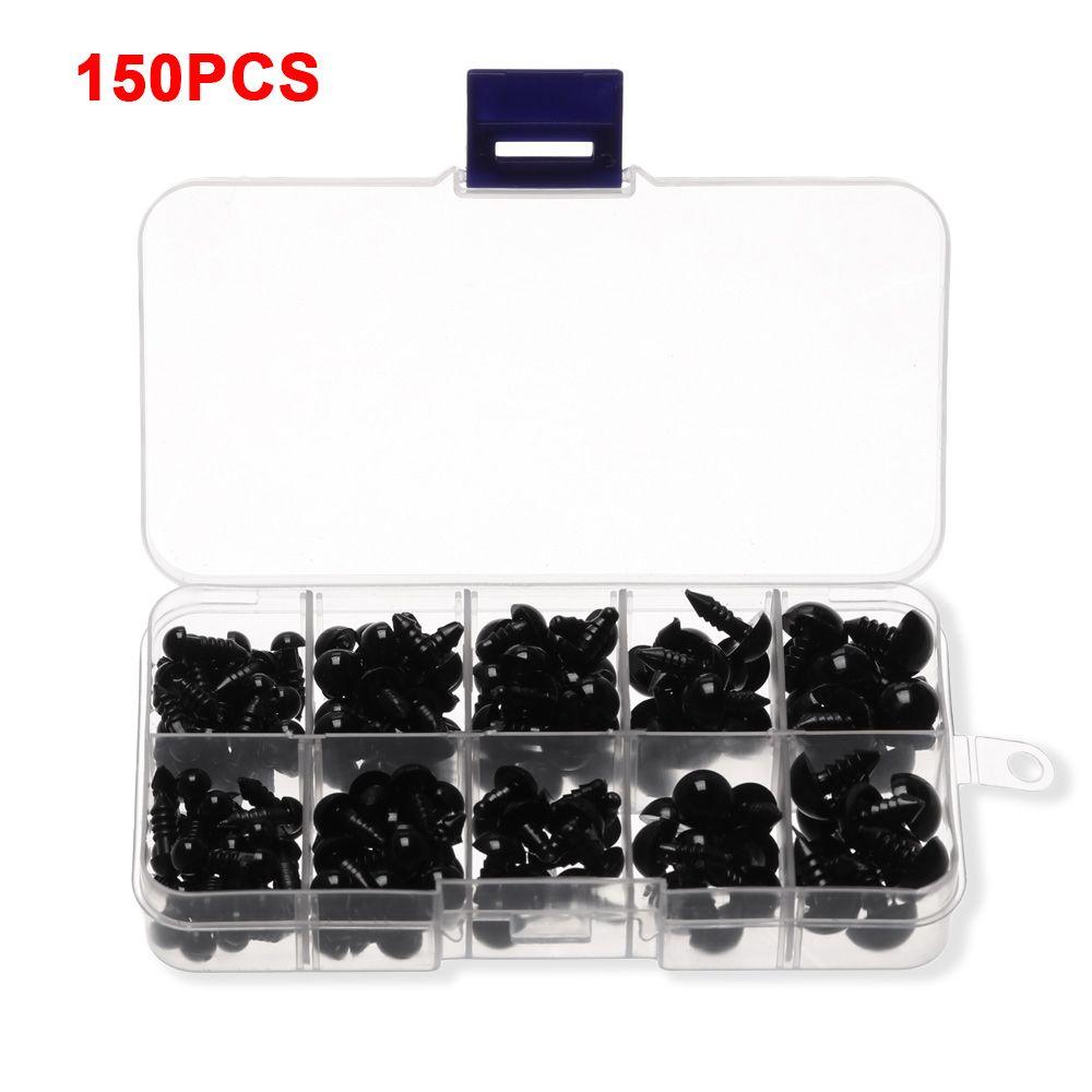 6-12mm Stuffed Screws Animal Puppet Toy Making With Washers Doll Safety Eyes Black Craft Eyeball