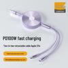 100W Retractable Three-in-One Super Fast Charging Cable with Custom Print Logo