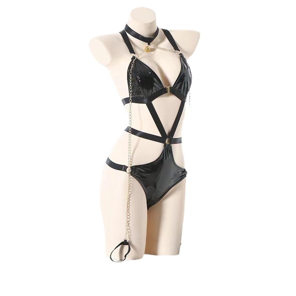 Man Wants Sexy Lingerie Maid Outfit Sm Conditioning Appliance Sexy Chain Tied Queen Neck Leather Jacket Uniform Seduction