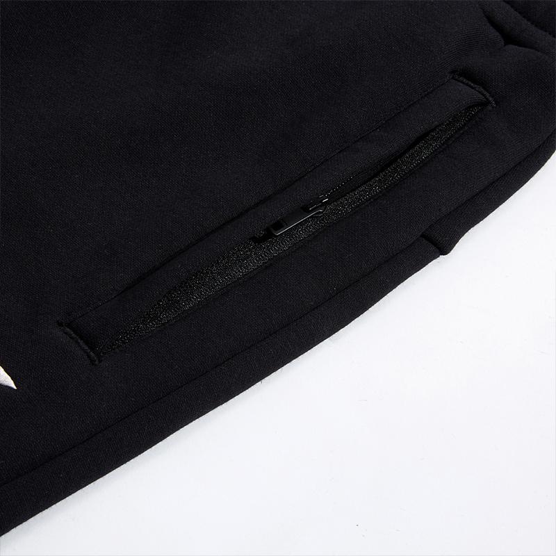Li-Ning Solid Color Fleece Elastic Waist Loose Straight Leg Knit Sports Pants Men Bottoms Black AKLUE29-1