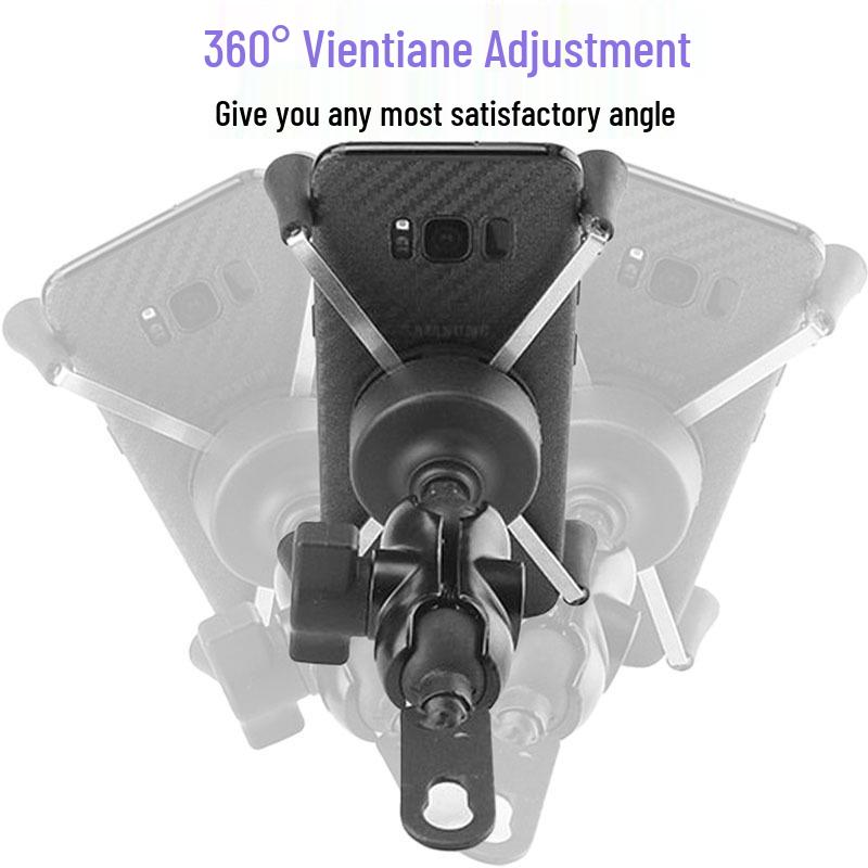 Adjustable Motorcycle Phone Holder for 3.5-7 Inch Devices with Handlebar and Mirror Mount