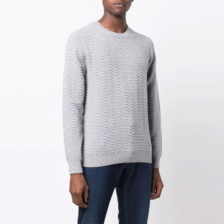 Emporio Armani Cashmere Sweaters Men's Gray Crew Neck Moderate 6K1MV7-1M08Z-0630