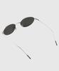 Tuditeo Acm Vintage Slim Metal Sunglasses Nylon Tinted Lenses C2 Silver Black