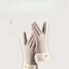 Autumn and Winter Gloves for Women's Trendy Wool Knitted Plus Velvet Touch Screen Warm Outdoor Riding Electric Bike Driving
