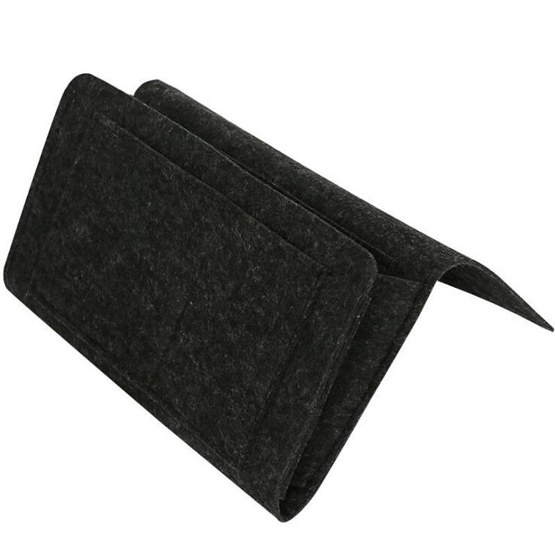 Felt Bedside Storage Bag Organizer Bed Desk Bag Sofa TV Remote Control Hanging Caddy Couch Storage Organizer Bed Holder Pockets