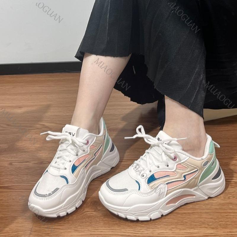 Fashion Height Increasing Chunky Sneakers Women New Fashion Lightweight Breathable Tenis Platform Mesh Sport Shoe Women's Casual Sneaker