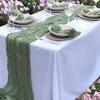 Sada stolního běhounu a ubrousků z gázy Boho Rustikální zmačkaná dekorace pro svatbu, narozeninovou oslavu, jídelní stůl